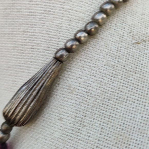 Antique tibetan silver agate necklace - Picture 3 of 13